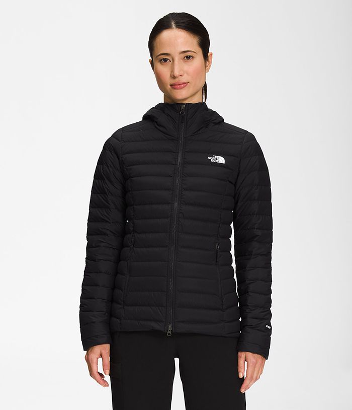 The North Face Puffer Jacket Stretch Hoodie Black - Womens - Thailand PTCQI-5173